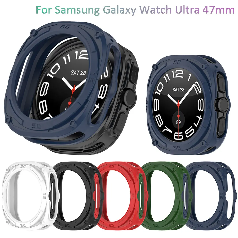 Capa protetora para Samsung Galaxy Watch Ultra 47mm Silicone SmartWatch Protetor à prova de choque
