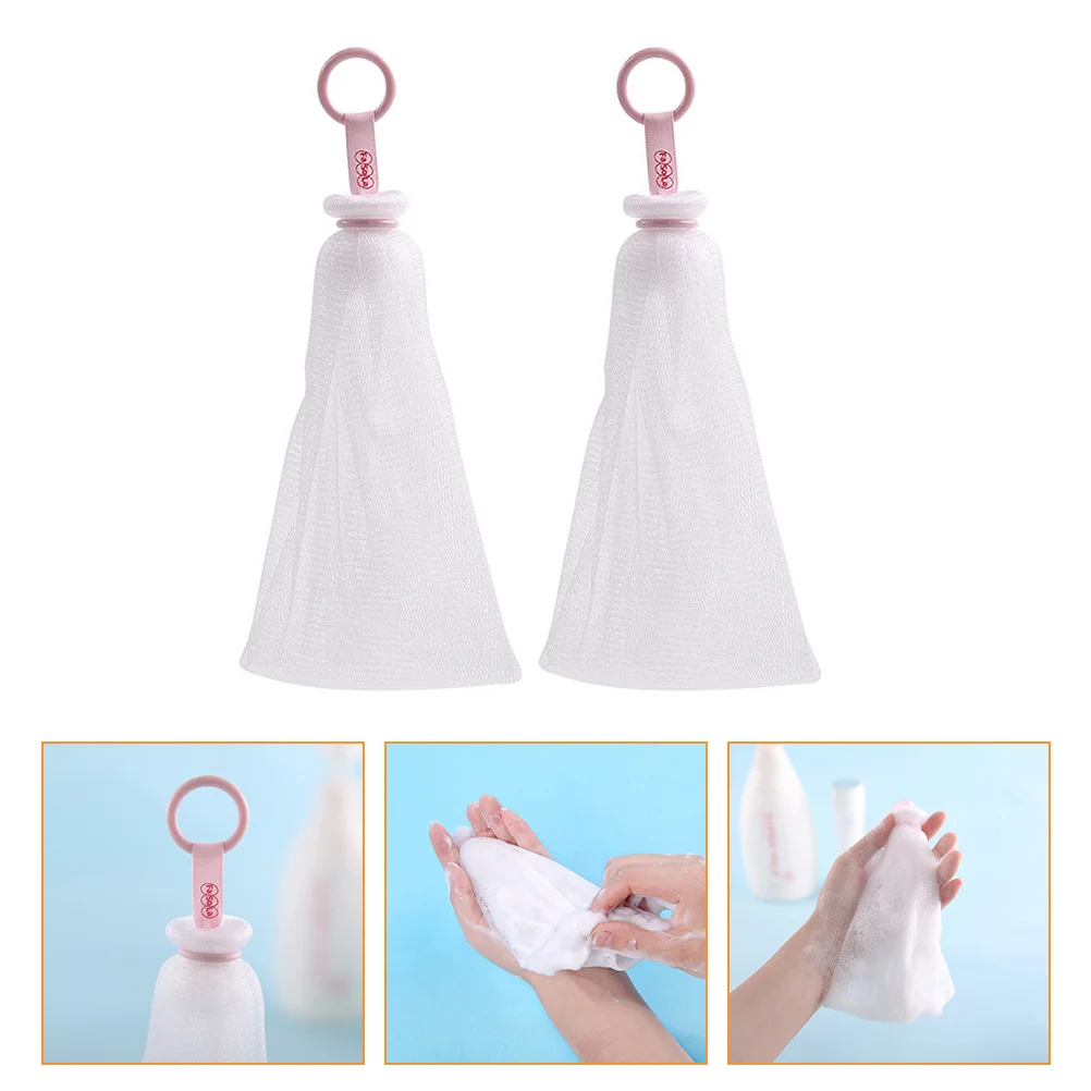 

2pcs Facial Foam Maker Net For Shower Durable Soap Foaming Pouch With Hanging Ring Efficient Bubble Generation For Handmade Soap