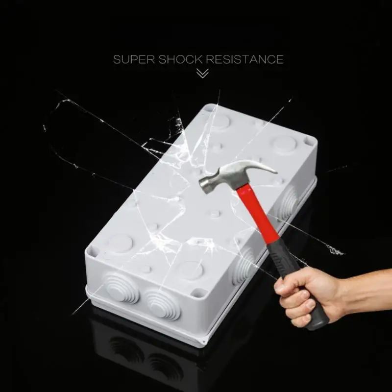 1Pcs ABS Plastic Waterproof Power Box DIY Indoor Outdoor Wire Shell Connection Cable Branch Junction Box With Rubber Plug