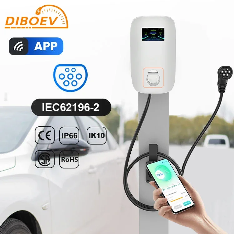 DIBOEV OEM ODM EV Charging Station Wallbox Nema14-50 1/3 Phase Level3 16A 32A OCPP APP 4G AC Electric Car Charger EV Charger