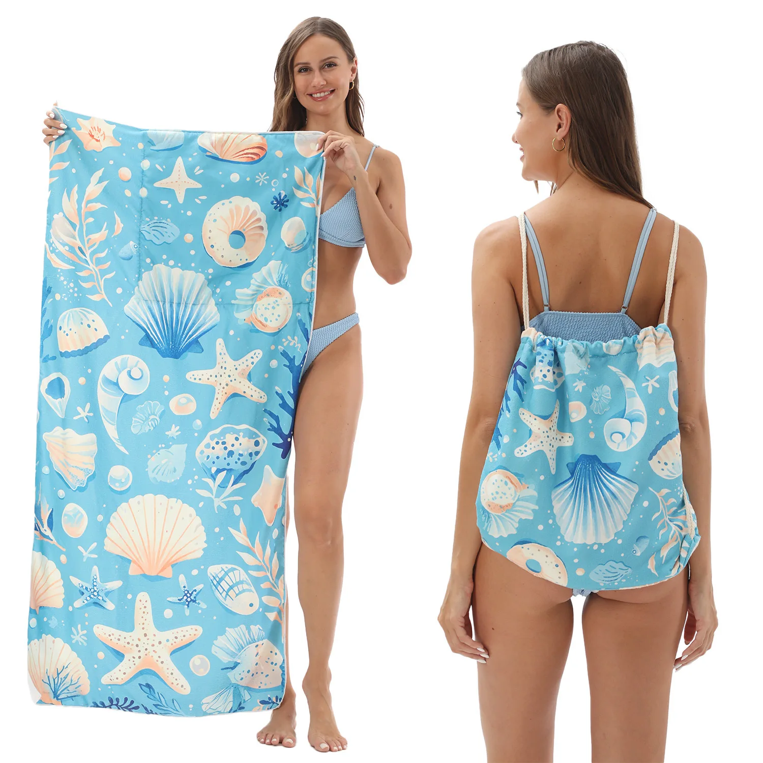 XIAOTREE Mochila Toalla de Playa Multifuncional 2 en 1 - Bolsa de Almacenamiento Convertible, Esencial para Natación, Picnics y Vacaciones