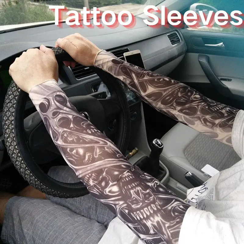 

New 8pcs Tattoo Sleeves Fake Temporary Full Arm UV Protection Tattoo Sleeves Unisex Stretchy Breathable Sun Sleeves Outdoor