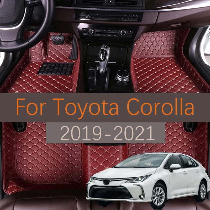 

Fashion Car Floor Mats For Toyota Corolla E210 210 2019 2020 2021 Custom Leather Automobile Carpet Rugs Foot Pads Accessories