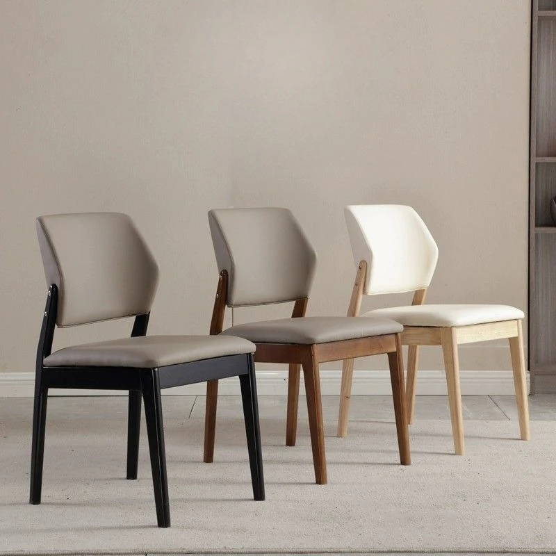 

Solid wood dining chair home modern simple light luxury comfortable back chair hotel restaurant
