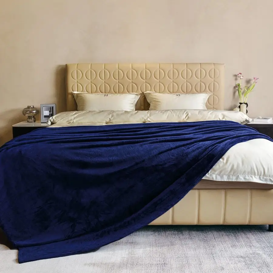 

Fleece Blanket King Size Navy Blue 108 by 90 Inches Throw Blankets for Bed Sofa Couch 280GSM,Super Soft Cozy and Luxury Bed Blan
