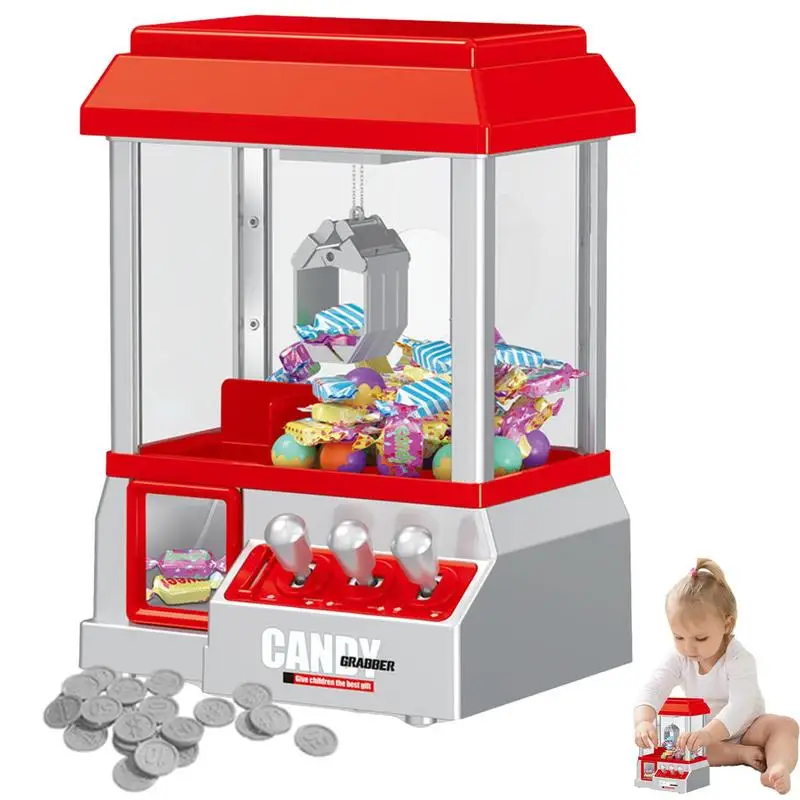 

Claw Machine Miniature Candy Grabber For Kids Candy Machine Retro Carnival Music And 24 Game Coins Birthday Gift Game Candy Toys