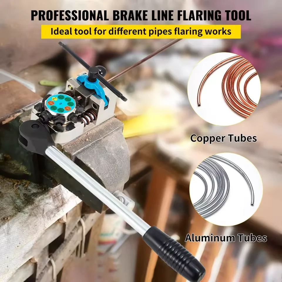 Brake Flaring Tool Brake Line Flaring Tool, 45 Degree Single, Double, and Bubble Flares for 3/16\