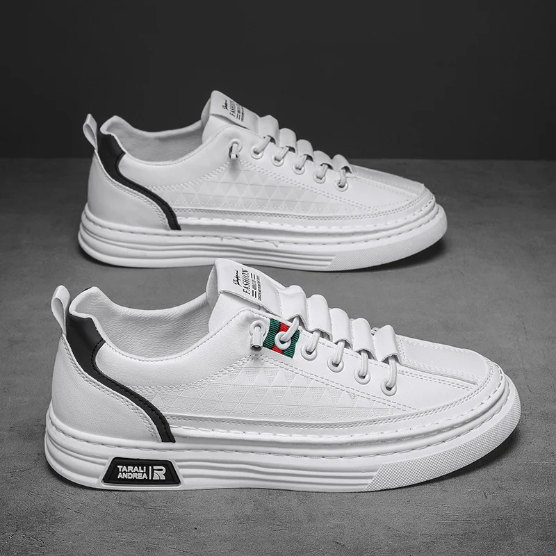 Herren-Freizeitschuhe für Frühling und Sommer, atmungsaktive, schnürsenkellose Lederschuhe, superweich und strapazierfähig, Herren-Boardschuhe – Detail 2