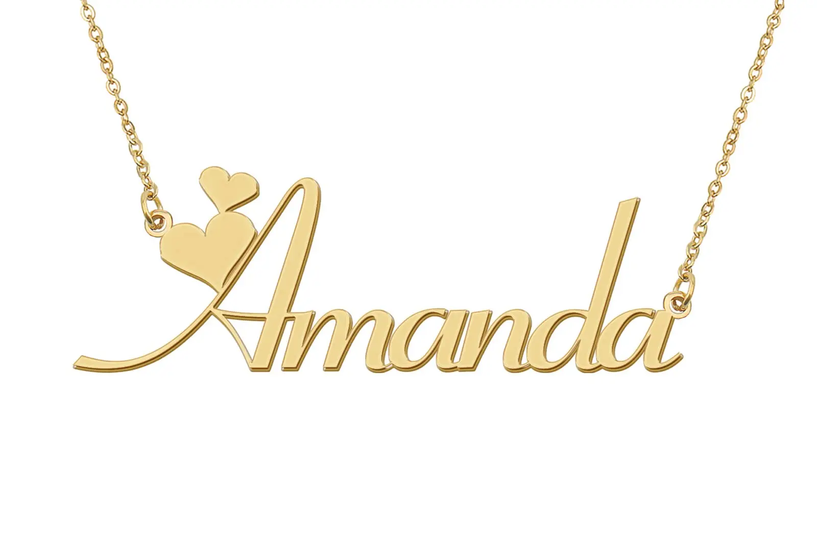 Amanda Initial Name Necklace for Women Personalized Stainless Steel Jewelry Pendant Girls Annivesary Gift