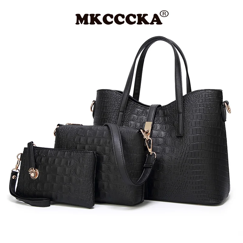 2024 women\'s handbag new women\'s handbag fashion trend women\'s shoulder bag crocodile pattern handbag mother bag