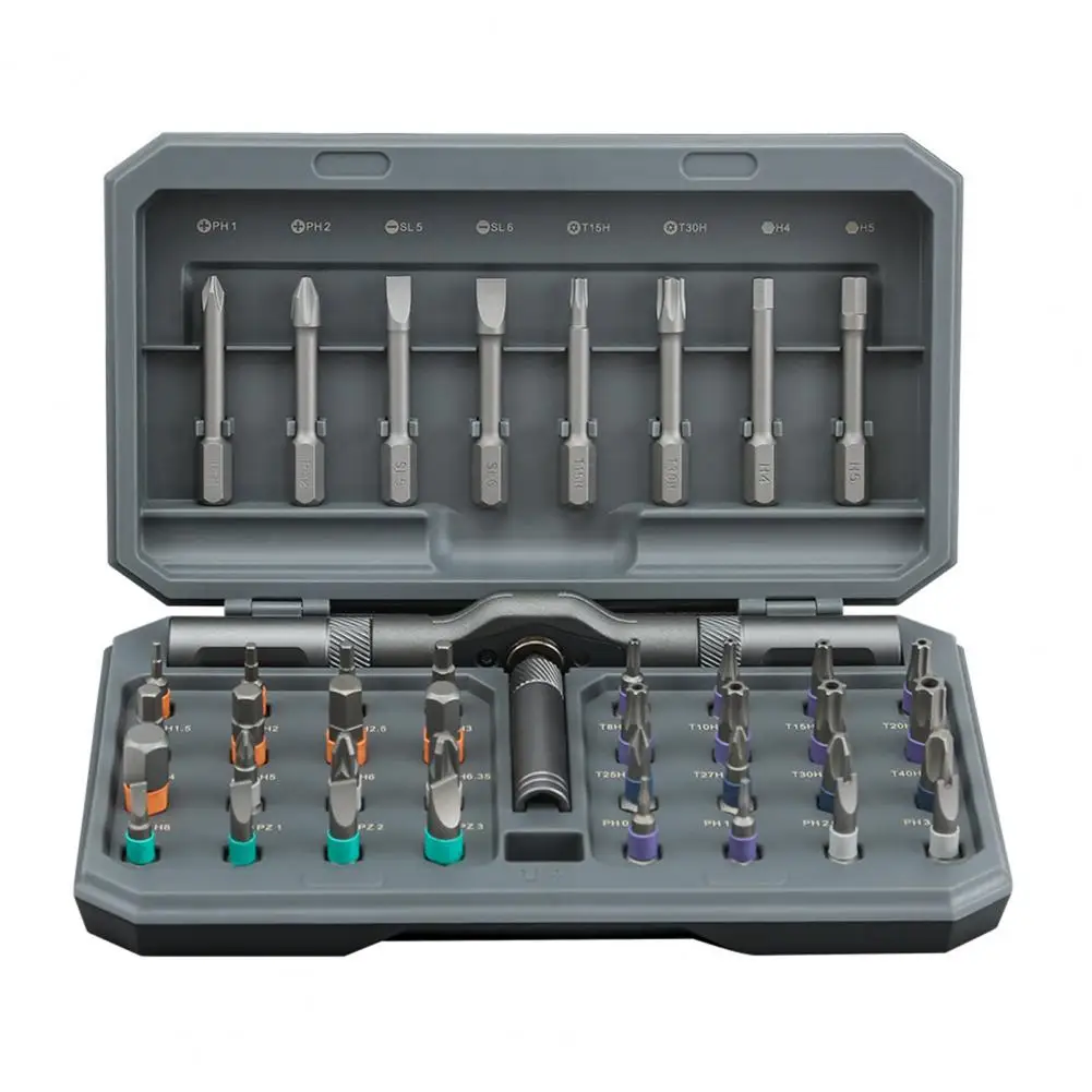 Repair Tool Kit Versatile 42-in-1 Magnetic Screwdriver Set with Ratcheting Handle for Electronic Repair Multi Bit Set for Home