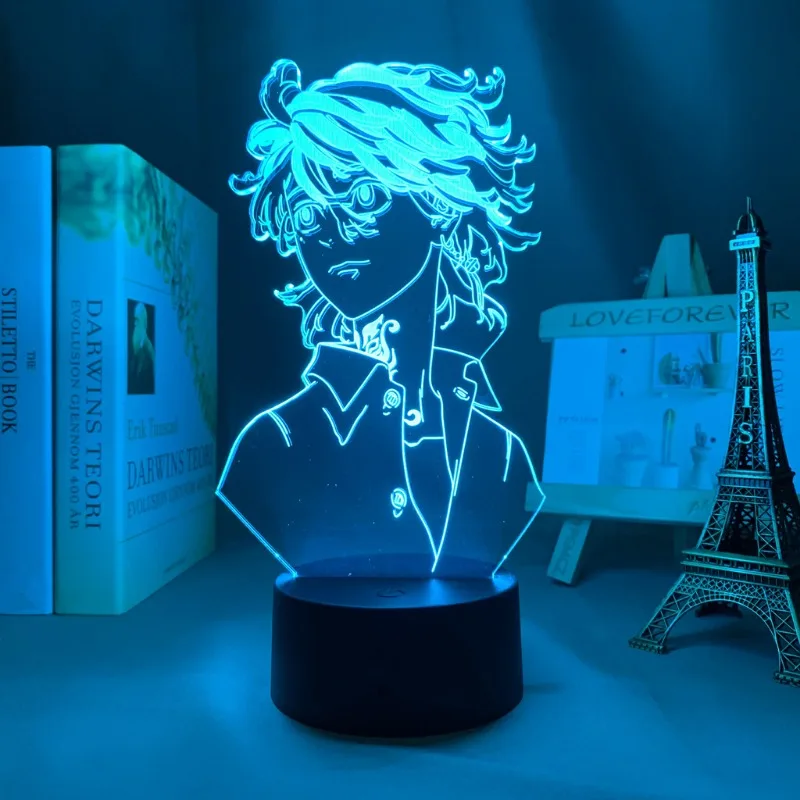 Anime Tokyo Revengers 3d Night Night MIKEY Draken Mitsuya Takashi LED Acrylic Stand Model Manga Lamp with Remote Touch Sensor