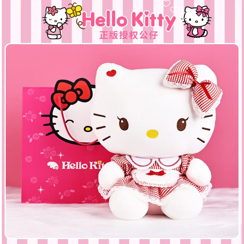 

Kawaii Hellokitty Plush Toy Cute Kt Cat Stuffed Doll Exquisite Birthday Holiday Gift for Girls Fashion Home Decor Ornament