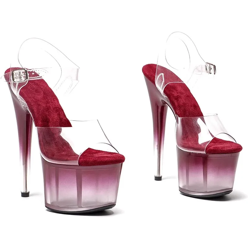 

Women's 17CM/7inches PVC Upper Plating Platform Sexy High Heels Sandals Pole Dance Shoes 124