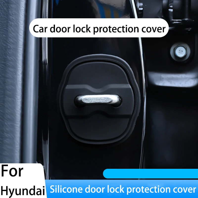 

For Hyundai Kona ix25 ix35 Elantra Sonata Verna Tucson Veloster Palisade Car door lock cover Silicone protective cover