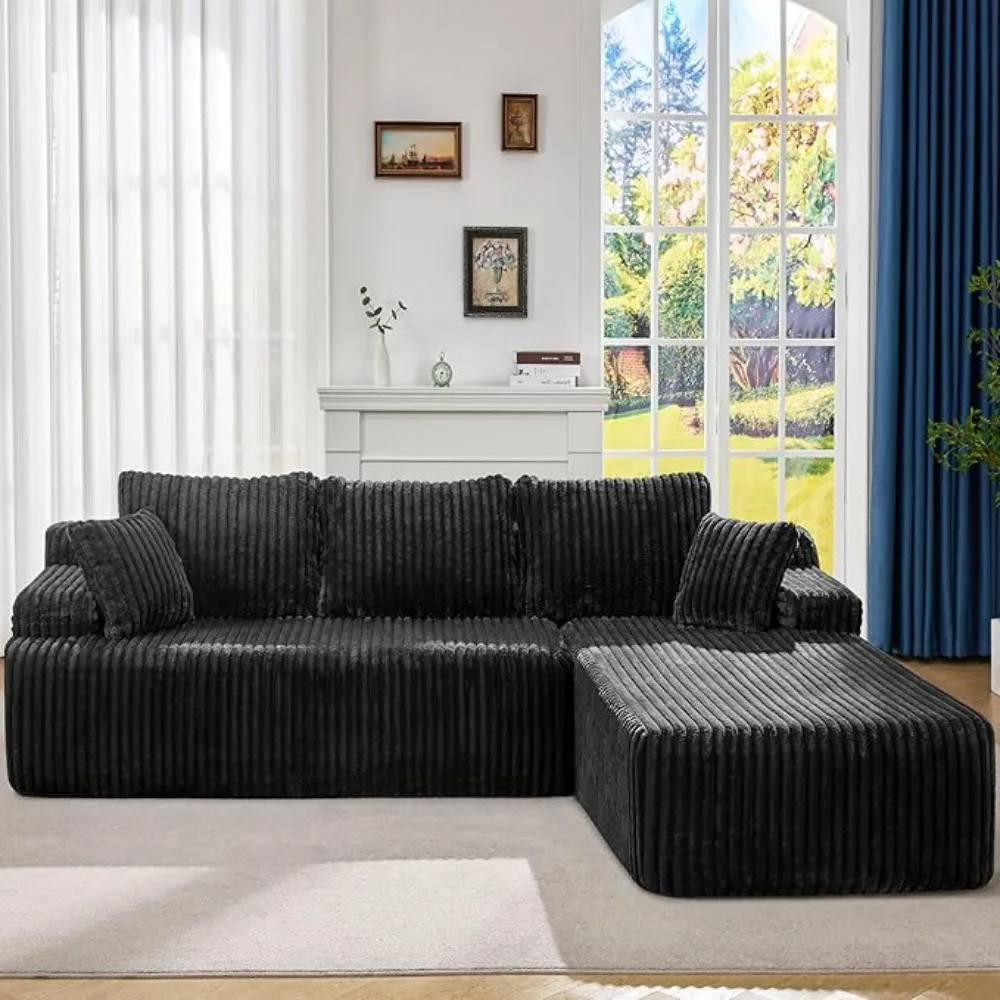 

Modular Sectional Sofa Couches 108" L-Shape Couch 3 Seat Modular Sofa Memory Foam Sectional Couches for Living Room