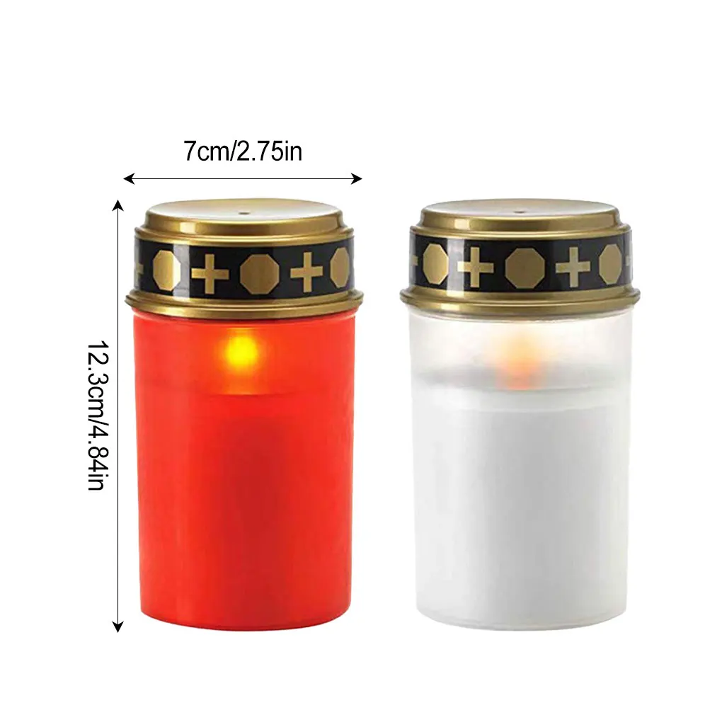 2x Garden LED Grave Light With Solar Electronic Candle For Cemetery Ritual Low Carbon Life Flameless