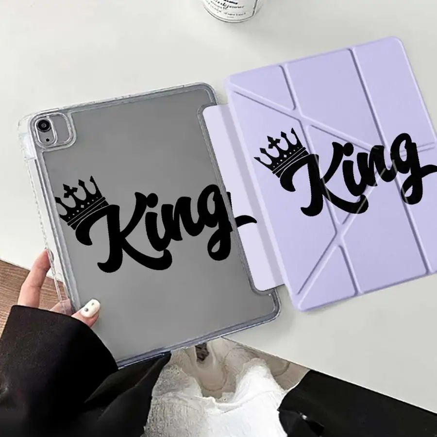 

King And Queen Y-Fold Holder Cover Tablet Case For iPad Pro 2025 Pro 11th 10th 9th 8th 7th 12.9inch Air 4 5 M3 M2 1 2 M4 11inch