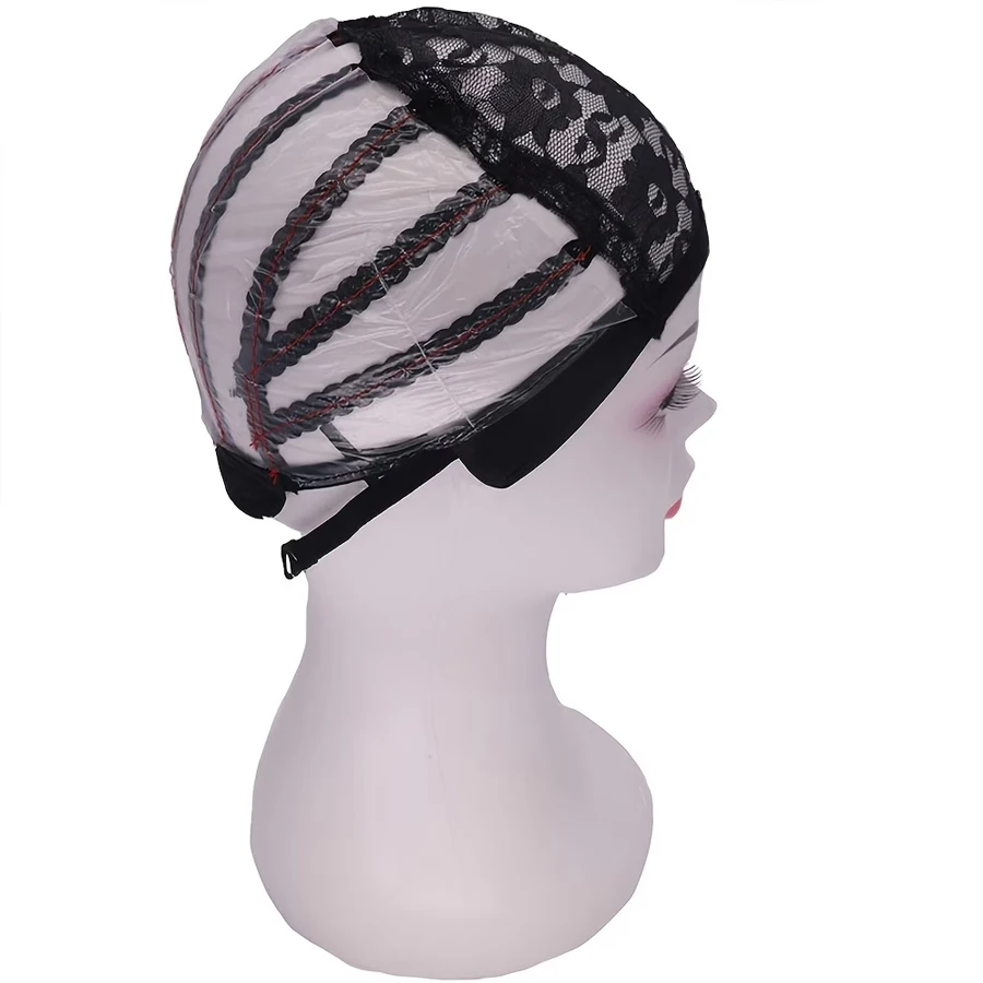 

Wig Cap for Making Wigs Plastic Liner Ventilated Lace Net Cap with Adjustable Strap for Wig Styling And Hand Hook Wig