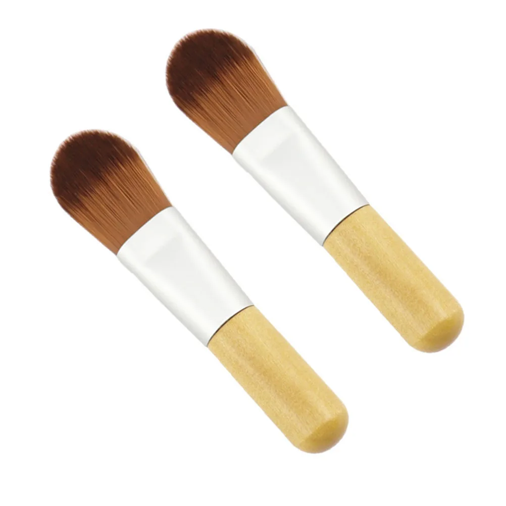 

2Pcs Makeup Foundation Brush Compact Design Nylon Bristles Easy to Handle Ideal for Silky Finish and Natural Look Application