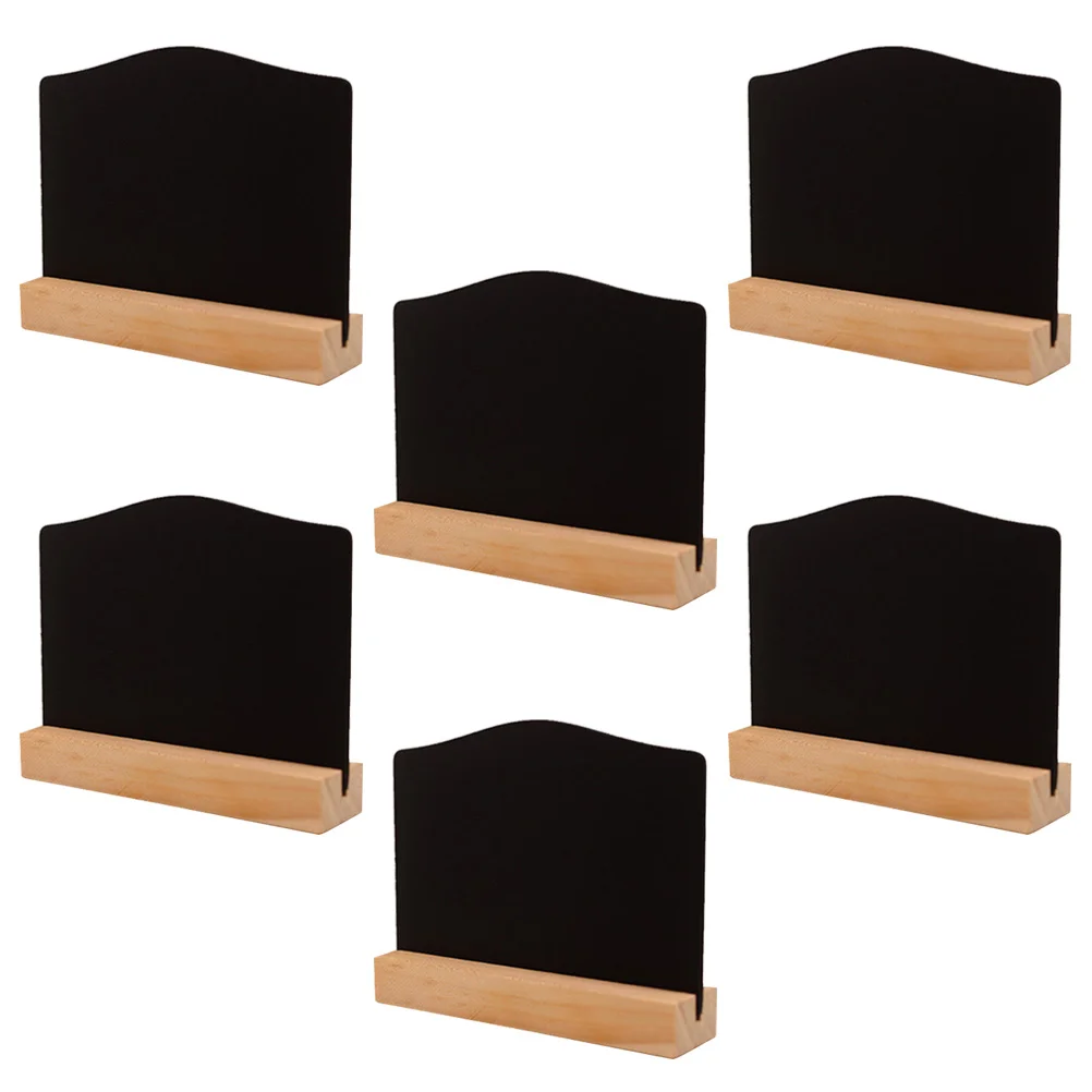 

6pcs Double-sided Mini Blackboard Wooden Message Board Decorative Chalkboard for Shop Bar Coffee House (Small Size Board with Ba