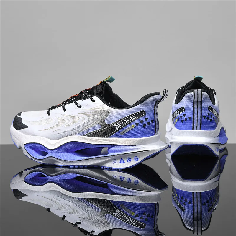 Herren-Laufschuhe mit durchbrochener Sohle, atmungsaktive Sportschuhe aus Mesh für den Sommer, hochelastische, stoßdämpfende Herrenschuhe mit dicker Sohle, die die Körpergröße erhöhen, leichte, rutschfeste und abriebfeste Herren-Laufschuhe für Outdoor-Aktivitäten, Fitness und den täglichen Gebrauch. – Detail 23