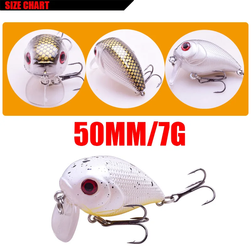 1Pcs Crank Crazy Wobblers Fishing Lures 50mm 7g Japan Swimbait Artificial Hard Bait Bass Pike Minnows Crankbait Pesca Tackle