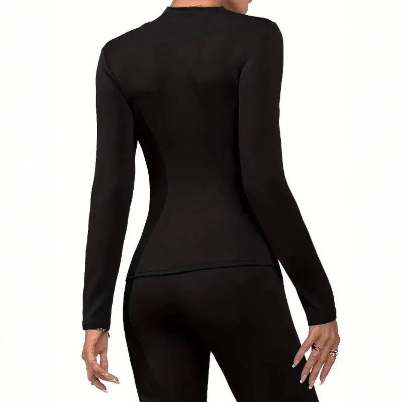 ملابس ضيقة جديدة دافئة بأكمام طويلة للفتيات خفيفة الوزن ومريحة لتشغيل ركوب الدراجات وصالة الألعاب الرياضية