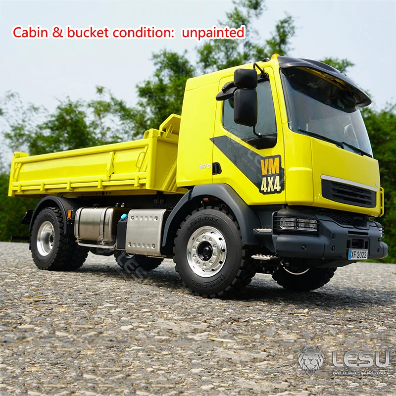 LESU TOUCAN 1/14 4*4 RC Chassis Hydraulic Dumper Car Tipper Truck Model Buliding Kits for Toy Boys Light Sound System Th20393