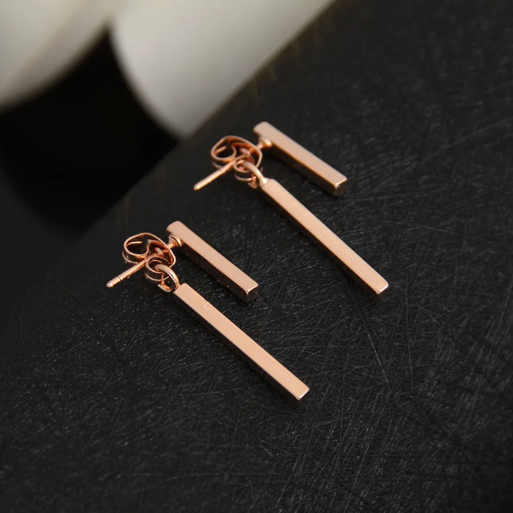 Fashion T-shaped T-shaped Earrings Copper Gold/Silver/Rose Gold T Bar Drop Earring Ear Jacket Earrings Women