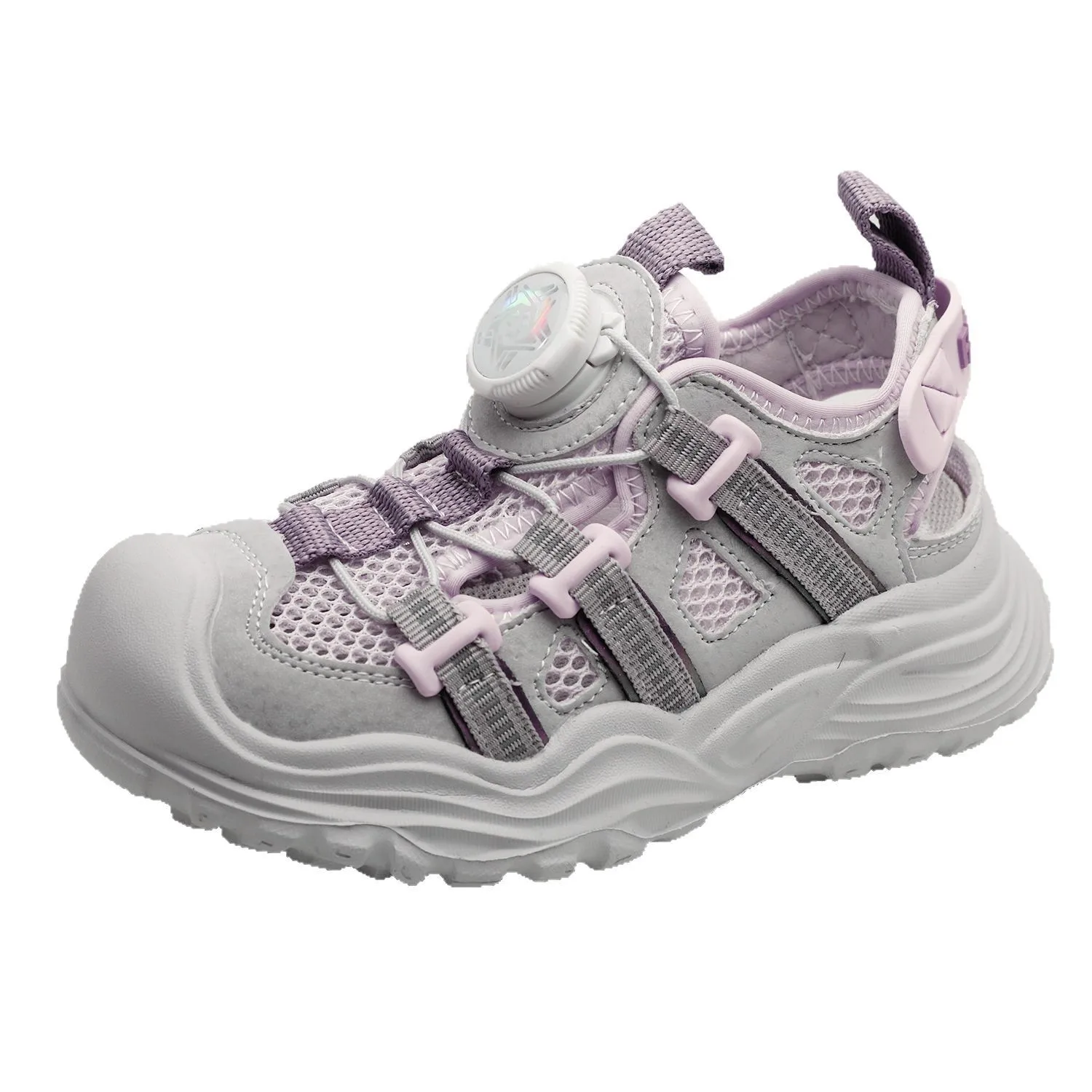 

Summer Children Boys Girls Rotating Buckle Single Mesh Breathable Hiking Shoes Kids Toddler Non-slip Soft Sole Training Shoes
