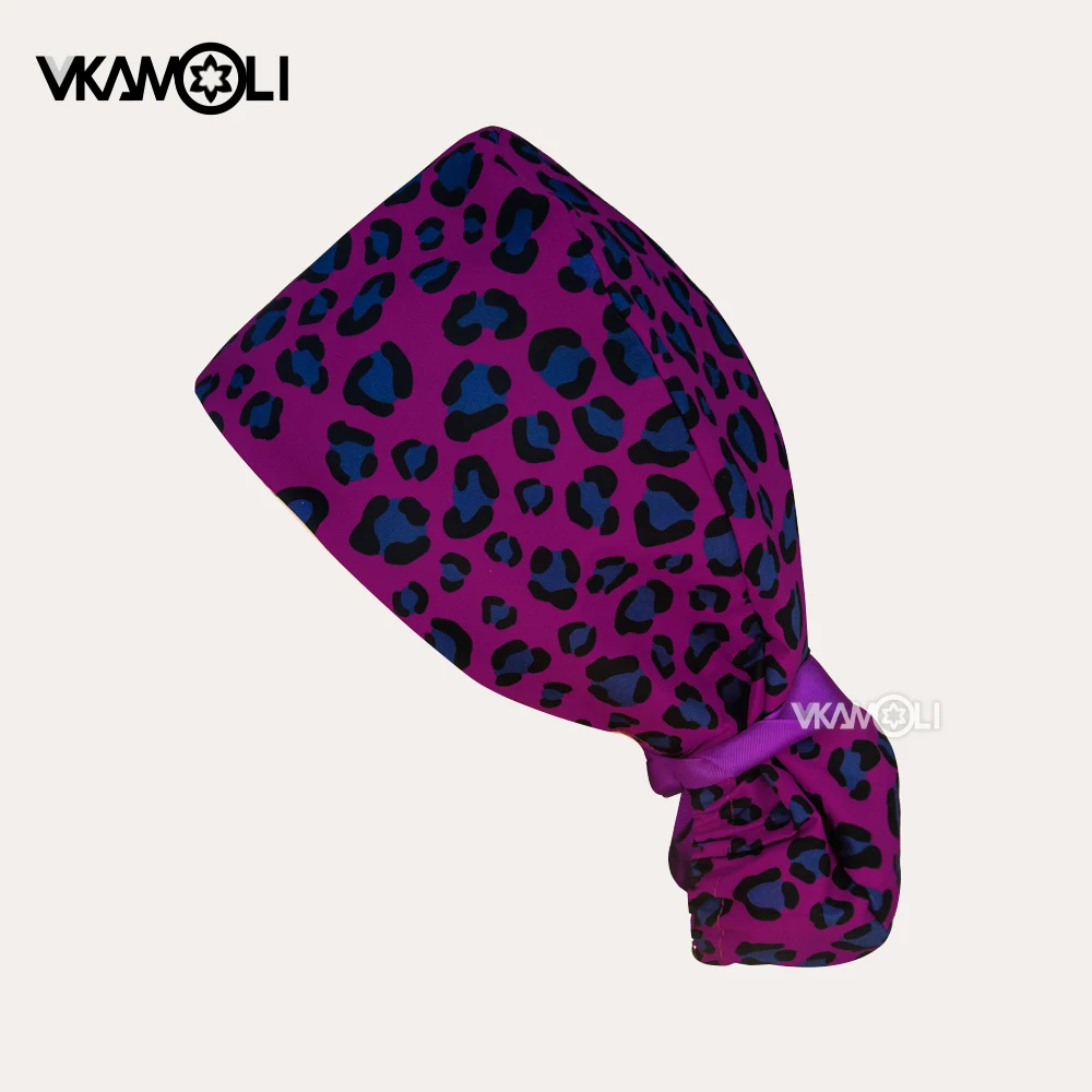 리본 타이 포니테일 헤어 홀더 간호사 스크럽 캡 여성용 긴 머리 포니테일 캡