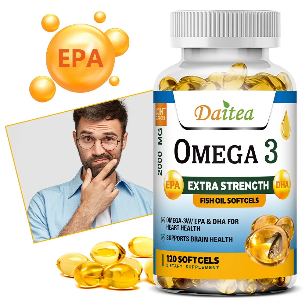 Omega-3 Fish Oil Extra Strength with EPA and DHA - Supports Heart Health, Brain Health, Non-GMO