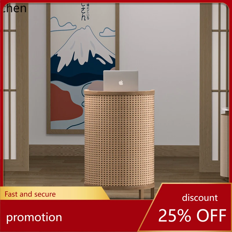 

ZML Retro Small Front Desk Shopping Guide Desk Cashier Desk Restaurant Guide Dining