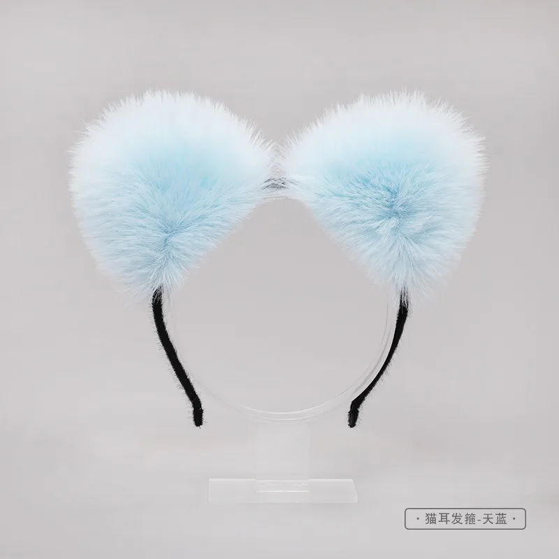 여우 귀 머리띠 카와이 고양이 귀 모자를 쓰고 있죠 소녀 코스프레 헤어 액세서리 여성 헤어 후프 할로윈 파티 역할 놀이 의상 소품