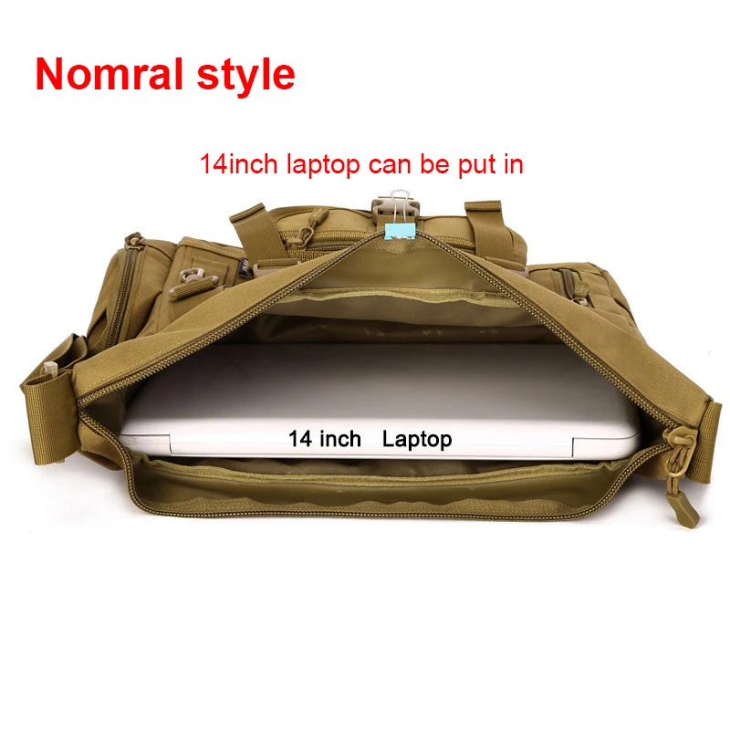 14 Inch Laptop Shoulder Bag Men Sports Bags Man Tactical Single Backpack Men\'s A4 Document Molle Messenger Bag