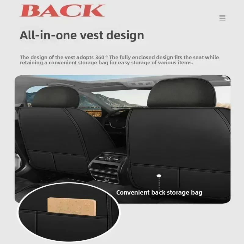 غطاء مقعد السيارة لأودي من الجلد الصناعي، مريح للخصر، مجموعة كاملة من 5 مقاعد، غطاء مقعد مقاوم للاهتراء