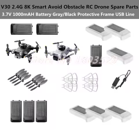 4DRC V30 RC Drone Battery V30 Dron Battery Quadcopter Spare Parts 3.7V 1000mAH Battery Protect Frame USB Line Propeller