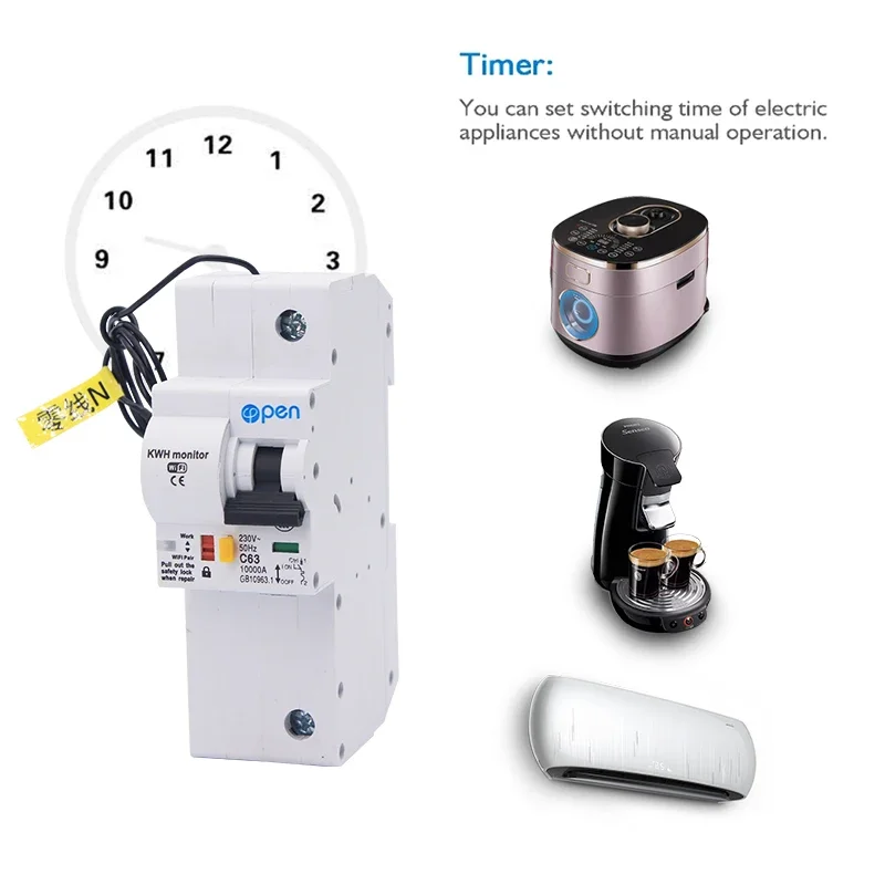 1P 2mod مرحلة واحدة Ewelink الذكية واي فاي مراقبة الطاقة متر Mcb قطاع دارة مع Amanzon اليكسا وجوجل المنزل #3