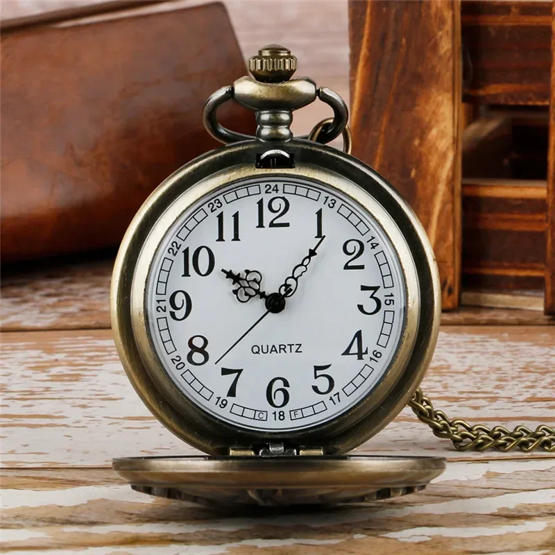 Old Fashion Hollow Wheel Gear Cover Men Women Quartz Analog Pocket Watch Half Hunter Clock with Sweater Chain Collectable Gift