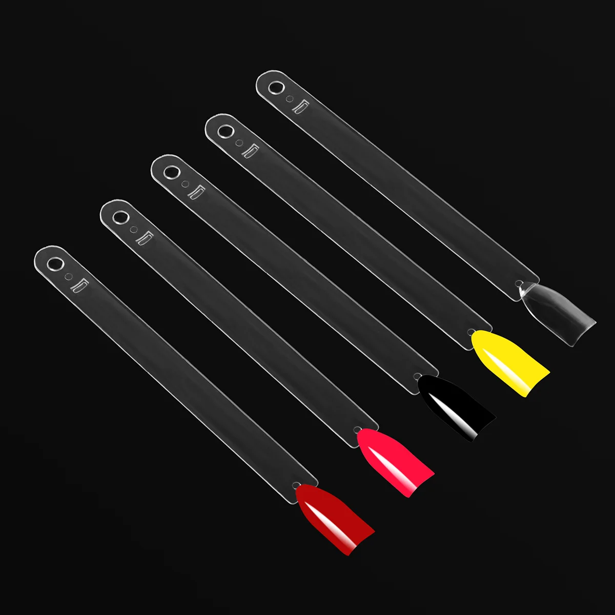 50 Uds. De palo de Color para decoración de uñas, pantalla de ventilador, Clip de recomenido fácil de quitar, extensión de puntas naturales, tabla de esmalte de práctica acrílica de Gel