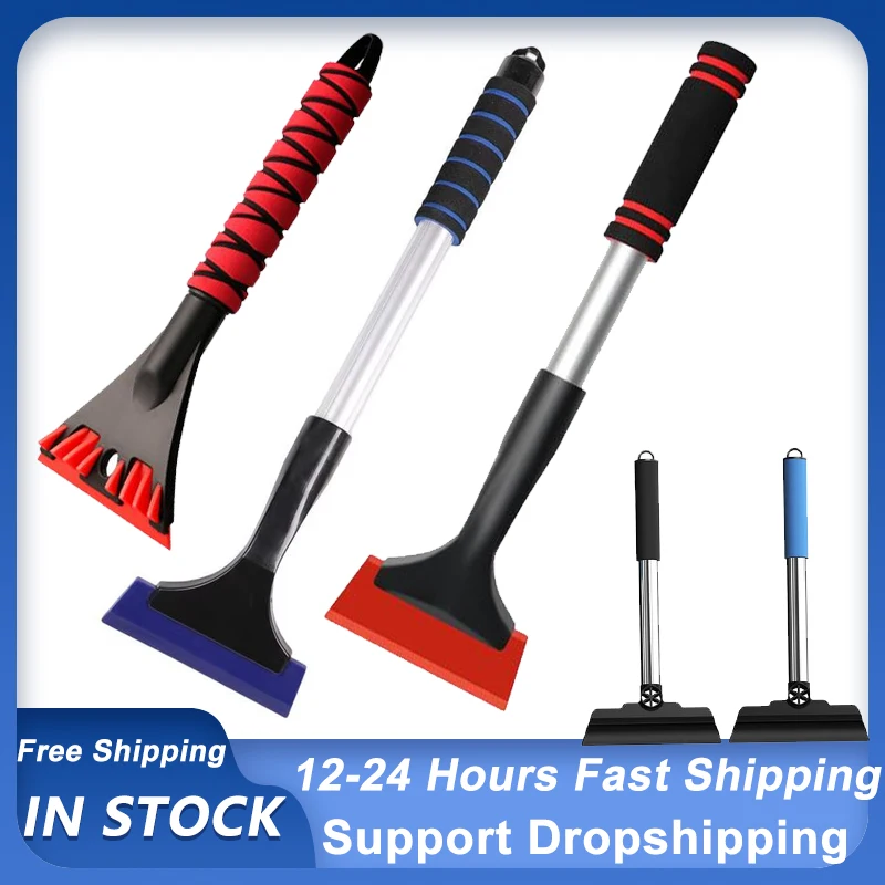 Ice Scrapers For Car Windshield Auto Snow Remover With Ergonomic Grip Winter Snow Shovel Ice Scraper Frost Removal For Cars