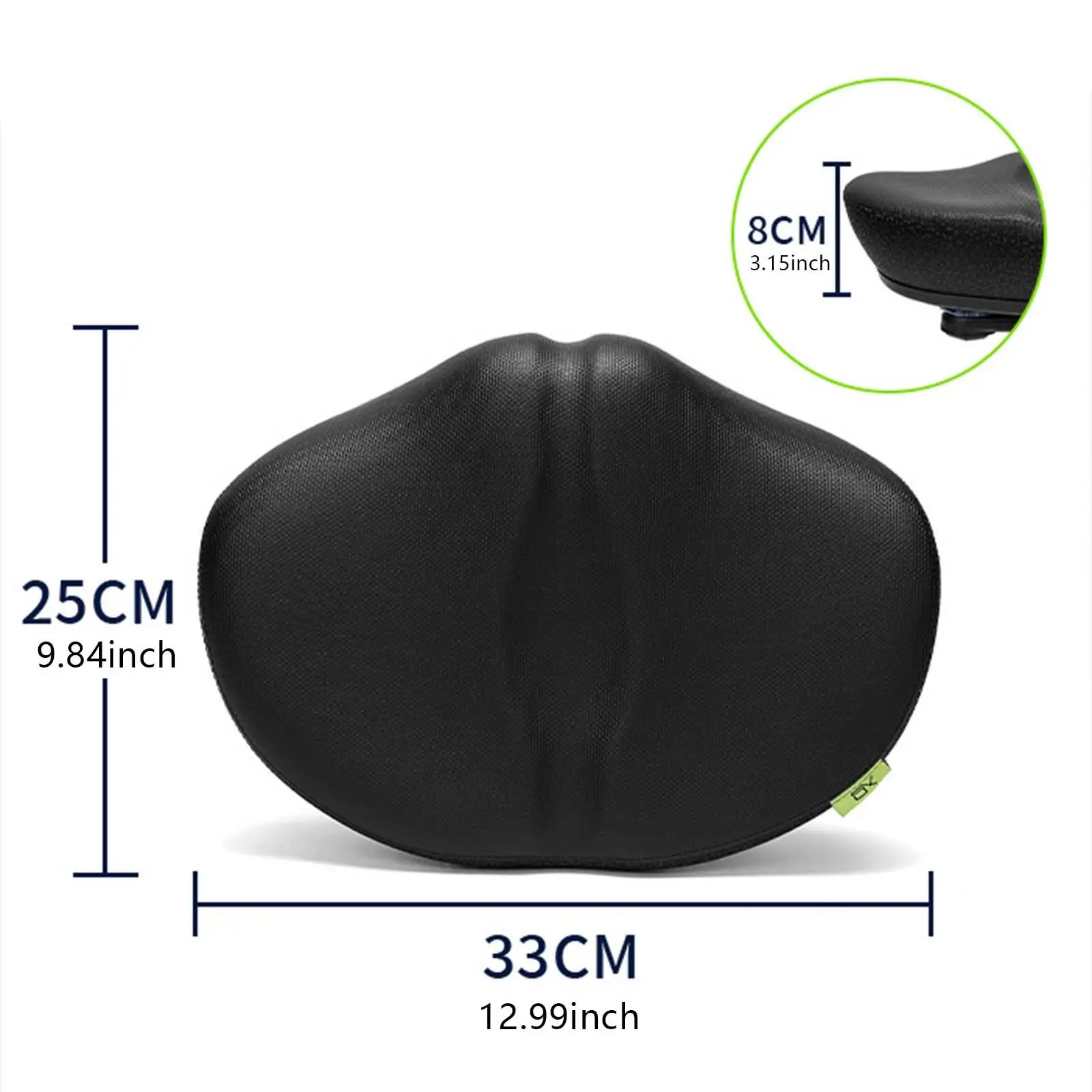 

Bike Seat Cushion Bike Saddle Breathable Men Women Extra Wide Replacement Shock Absorbing PU Oversized with Tailight for City