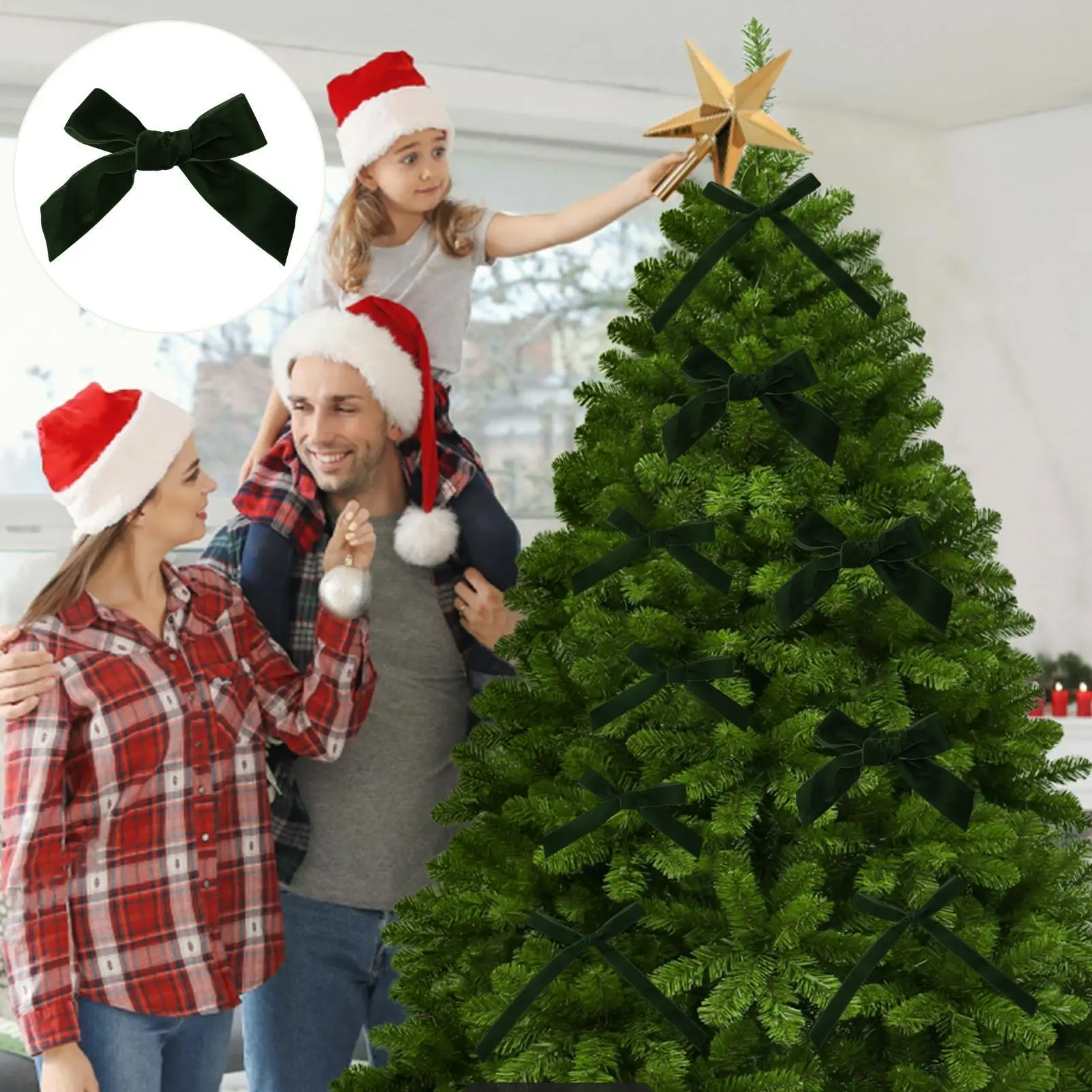 

Рождественские бархатные банты, винтажные бархатные рождественские украшения в деревенском стиле, 18 шт., ленточные банты, товары для домашних вечеринок для лестниц