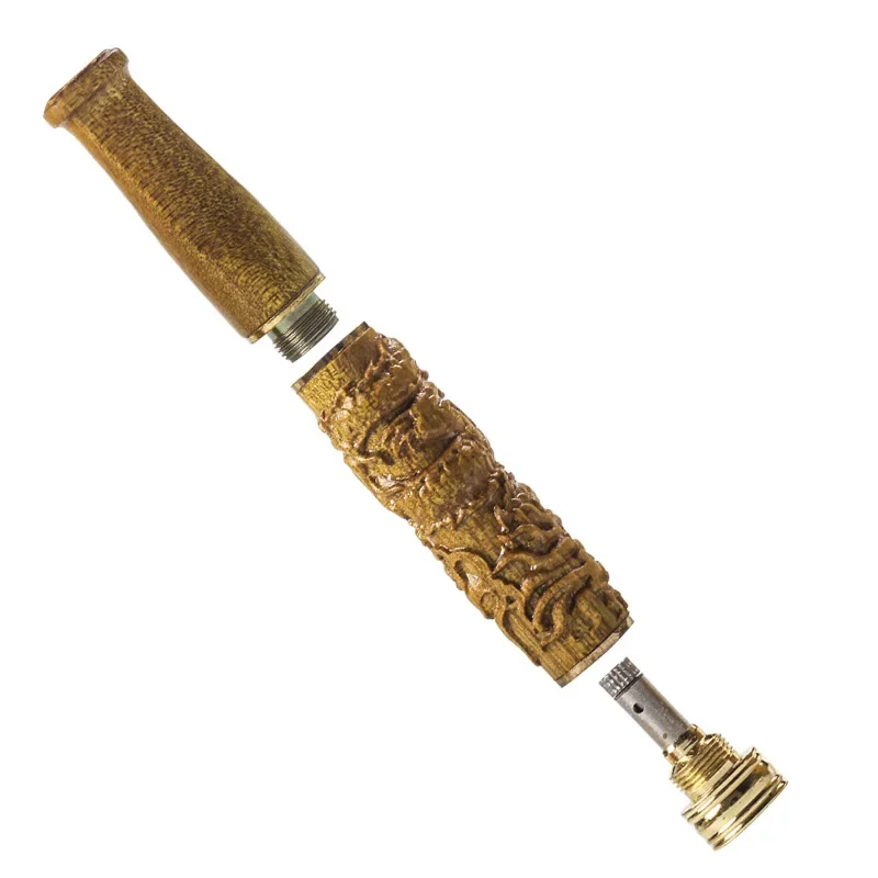 Exquisite carved dragon cigarette holder Wooden For Thick Thin Reduce Tar Smoke Mouthpiece Men Gift Smoking Accessories