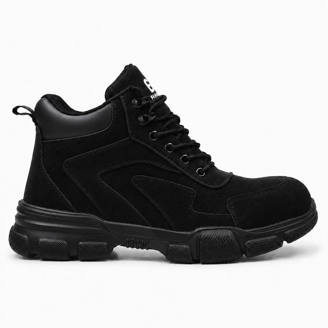 Herren-Arbeitsschuhe mit Stahlkappe, Sicherheitsschuhe, durchstichfest, wasserabweisend, schwarze High-Top-Stiefel für die Bauindustrie – Detail 10