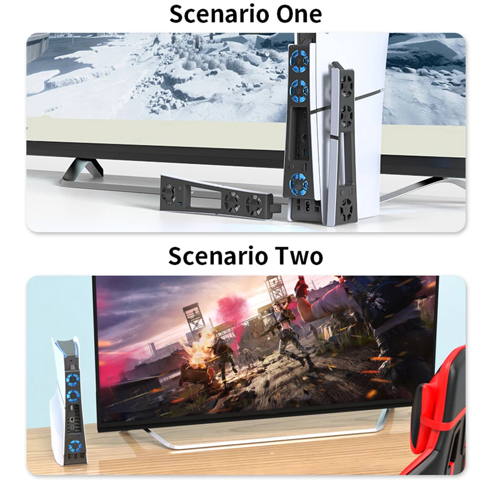 

Cooling Fan for PS5 Slim Console(Digital/Disc) with Adjustable Speed Quiet Cooler Fan with USB 3.0 Port Efficient Cooling System