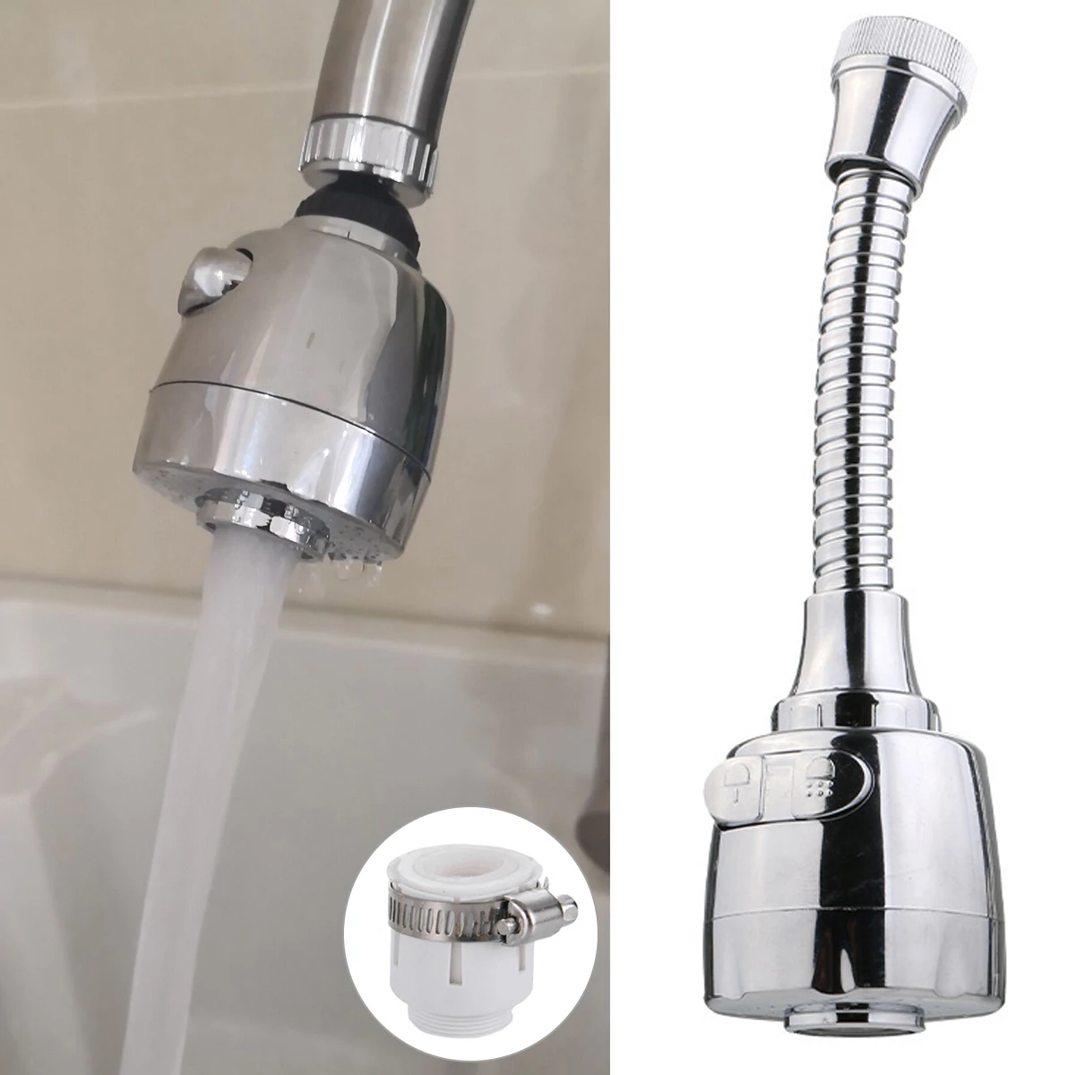 

Newest Faucet Adapter Aerator 3 Modes 360 Rotatable Bubbler High Pressure Filter Extender Water Saving Tap Nozzle Kitchen Gadget