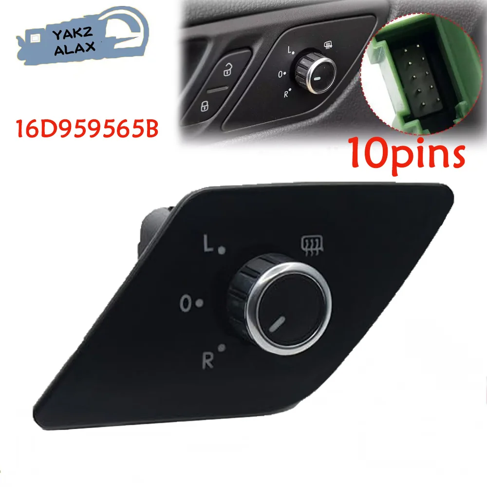 16D959565B for VW Volkswagen Jetta 2011 2012-2016 MK6 Vento 10 Pins Driver Side Rear View Mirror Control Switch Car Accessories