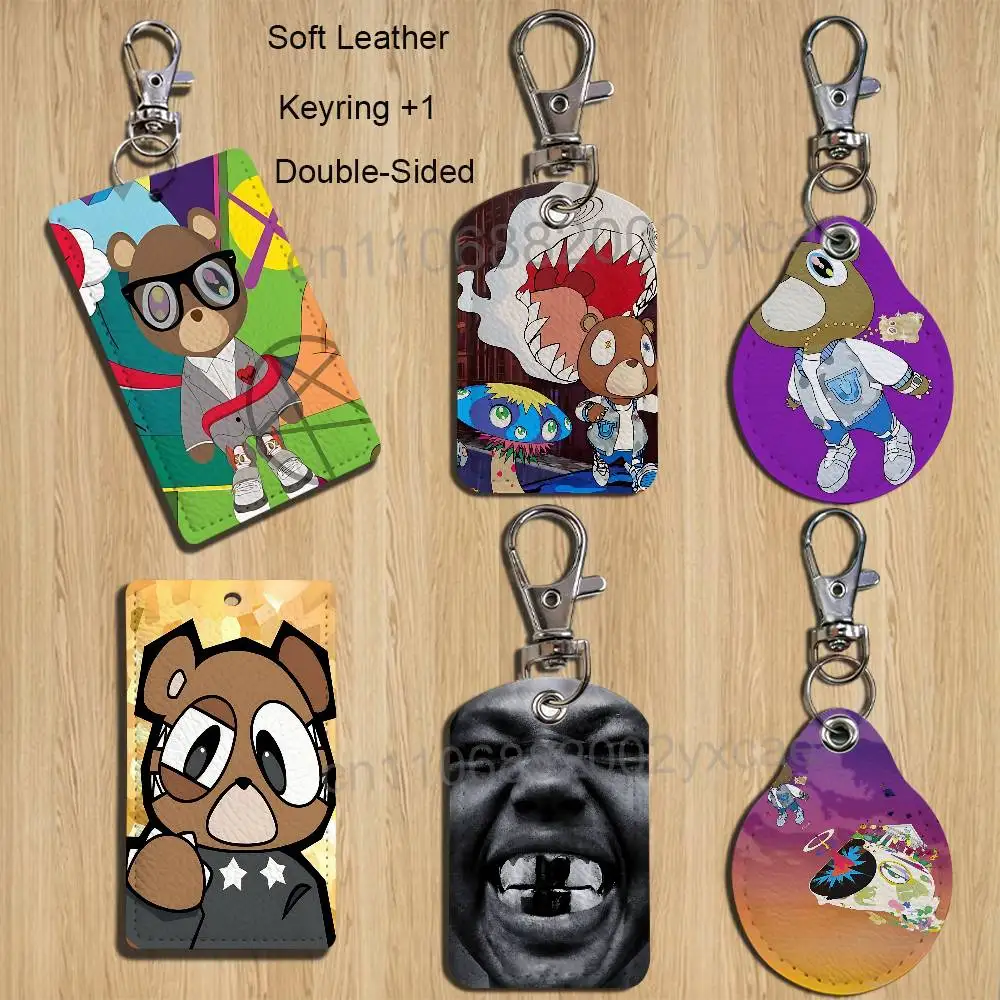 

BULLY cool FATHER Kanye West Leather Keychain Badge Holder with Lanyard - ID/Access Card Holder, Key Ring Accessory, Gift Option